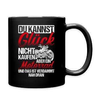 Motorradfans Glückskauf Sportfan Motorradliebhaber - Tasse einfarbig - Schwarz - Rechts