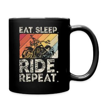 EAT SLEEP RIDE REPEAT - Radsport Rotuine perfekte - Tasse einfarbig - Schwarz - Rechts