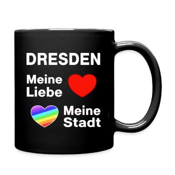 DRESDEN Meine Liebe Meine Stadt - Tasse einfarbig - Schwarz - Rechts
