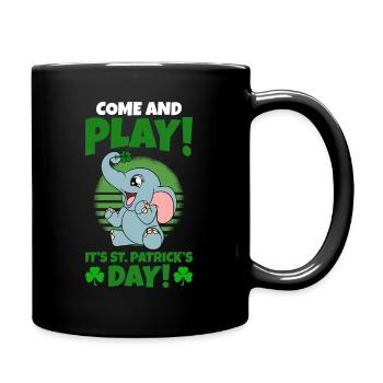 Mignons trèfles d’éléphants Fête de la Saint-Patrick - Mug uni - noir - Droite