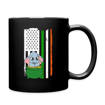 Mignons trèfles d’éléphants Fête de la Saint-Patrick - Mug uni - noir - Droite
