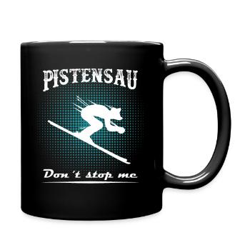 Pistensau Skifahren Skifahrer Wintersport - Tasse einfarbig - Schwarz - Rechts