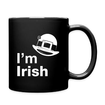 I'm Irish Leprechaun Hat - Full Colour Mug - black - Right
