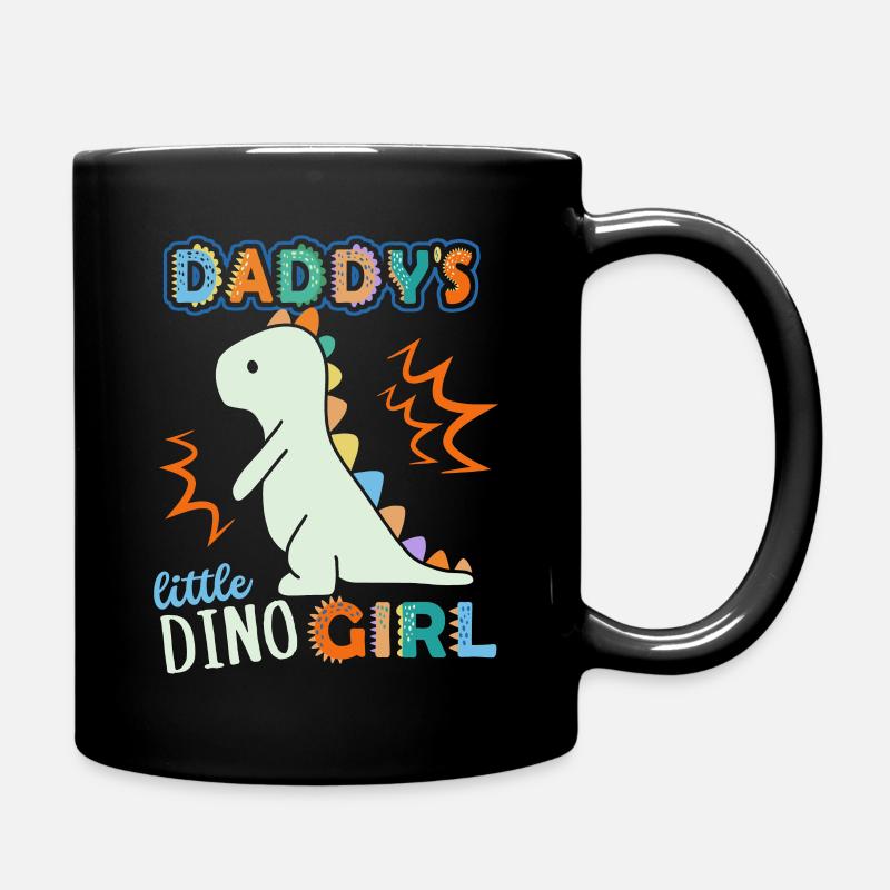 Dinosaurier Daddy's Little Dino-Girl, Spruch - Tasse einfarbig - Schwarz