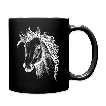 Beau cheval - Mug uni - noir - Droite