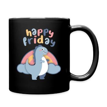 Kawaii dinosaurs. Rainbow, Happy-Friday - Full Colour Mug - black - Right