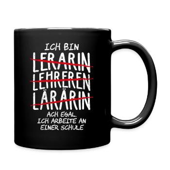 Ich Arbeite An Einer Schule - Lehramt Geschenk Leh - Tasse einfarbig - Schwarz - Rechts