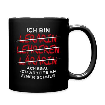 Lehrer Lehrkraft Referendar Gymnsaium Realschule L - Tasse einfarbig - Schwarz - Rechts