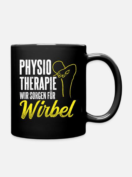 Physiotherapie Wir Sorgen Für Wirbel - Physio Mass - Tasse einfarbig - Schwarz