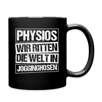 Physios Wir Retten Die Welt In Jogginghosen Physio - Tasse einfarbig - Schwarz - Rechts