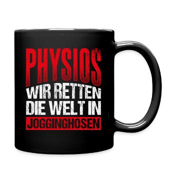 Physios Wir Retten Die Welt In Jogginghosen Physio - Tasse einfarbig - Schwarz - Rechts
