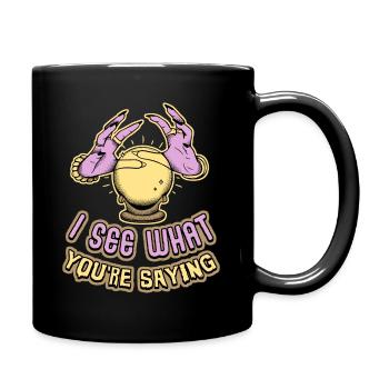 Fortune teller, clairvoyance, occultism, hand saying - Full Colour Mug - black - Right
