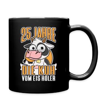 25 Jähriges Jubiläum Jahre Geschenk Arbeit - Tasse einfarbig - Schwarz - Rechts
