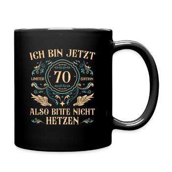 70er 70 Jahre alt Mann 70. Geburtstag Geschenkidee - Tasse einfarbig - Schwarz - Rechts