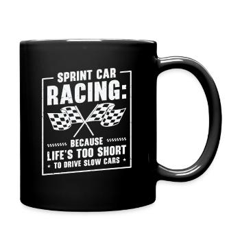 Sprint Car Dirt Track Racing - Tasse einfarbig - Schwarz - Rechts