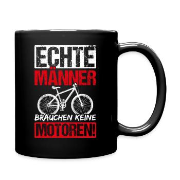 MTB Mountainbiker Spruch Fahrradfahrer Rennrad Ges - Tasse einfarbig - Schwarz - Rechts