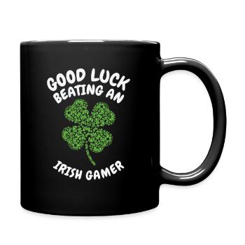 St. Patrick's Day Gaming Shamrock Gamer Video - Full Colour Mug - black - Right
