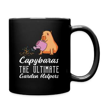 Gartenarbeit Capybara Garten Pflanzung Gärtner - Tasse einfarbig - Schwarz - Rechts