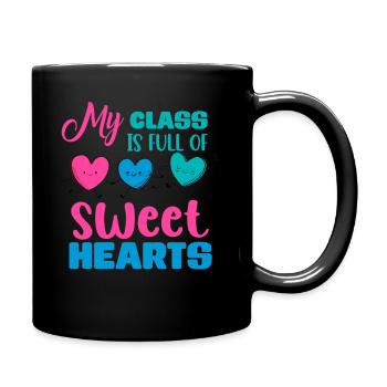Meine Klasse ist voller Schatz - Tasse einfarbig - Schwarz - Rechts