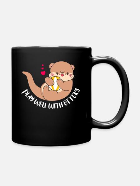 Gut mit anderen spielen Otterliebhaber Meeresbiolo - Tasse einfarbig - Schwarz