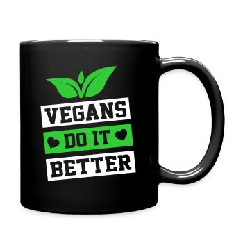 VEGANS DO IT BETTER - Full Colour Mug - black - Right