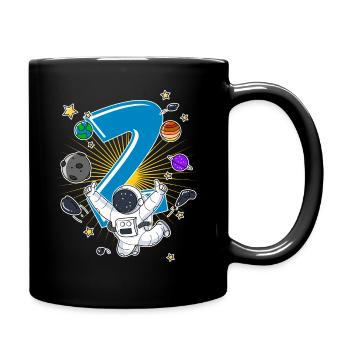 Astronaut 1 Jahr Alt Weltraum Rakete 2. Geburtstag - Tasse einfarbig - Schwarz - Rechts