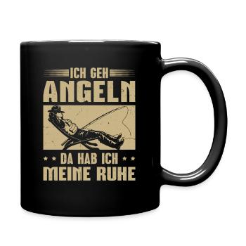Angelsport Fischfang Angeln Sportfischer Angler - Tasse einfarbig - Schwarz - Rechts
