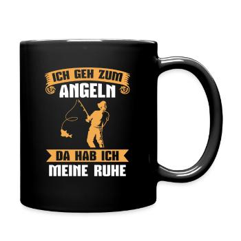 Angelsport Fischfang Sportfischer Angler Geschenk - Tasse einfarbig - Schwarz - Rechts