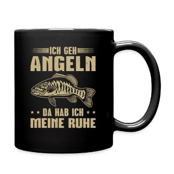 Angeln Fischfang Angelsport Sportfischer Angler - Tasse einfarbig - Schwarz - Rechts