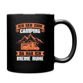 Camping Wohnmobil Camper - Tasse einfarbig - Schwarz - Rechts