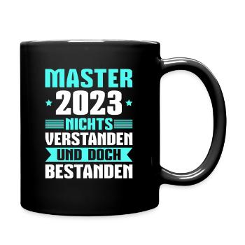Masterprüfung 2023 Abschluss Master - Tasse einfarbig - Schwarz - Rechts
