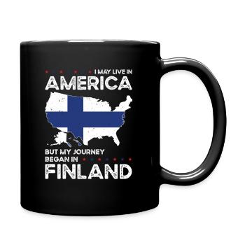 Né finlandais Finlande États-Unis - Mug uni - noir - Droite