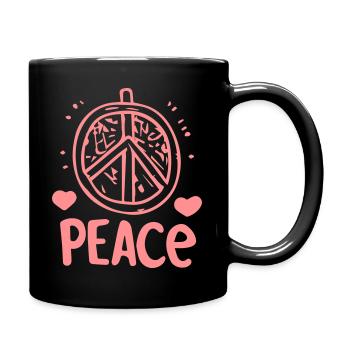 Friede - Tasse einfarbig - Schwarz - Rechts