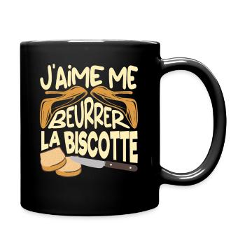 J'aime me beurrer la biscotte oss 117 réplique - Mug uni - noir - Droite