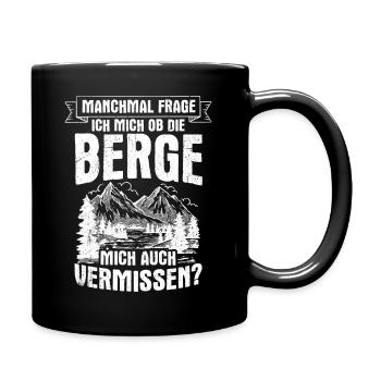 Berge Wanderer Natur Liebhaber Geschenk Bergsteige - Tasse einfarbig - Schwarz - Rechts