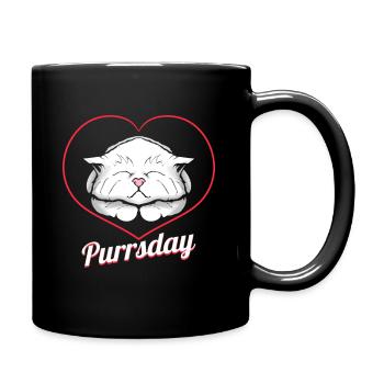 Logo Sleeping Cat In A Heart On Purrsday - Tasse einfarbig - Schwarz - Rechts