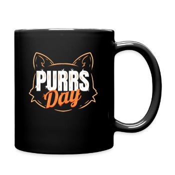 Logo Cat Head Outline On Purrsday - Full Colour Mug - black - Right
