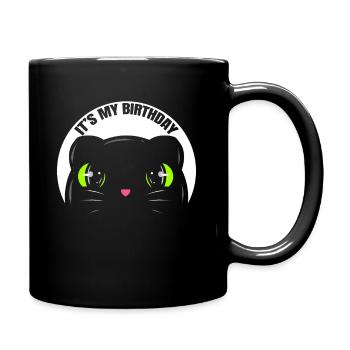 Logo Black Cat's Birthday On Purrsday - Tasse einfarbig - Schwarz - Rechts