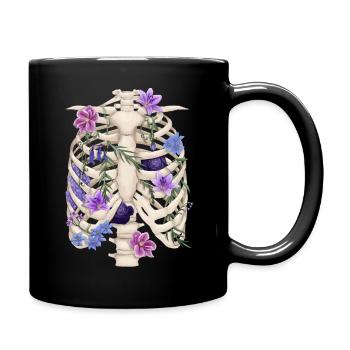 ribs with flowers - Full Colour Mug - black - Right