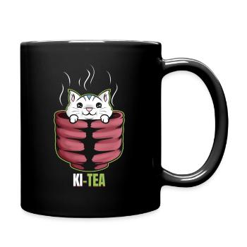 Avocado Cat On Purrsday - Full Colour Mug - black - Right