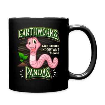 Ver de terre, ver, vers de terre comique drôle de dicton - Mug uni - noir - Droite