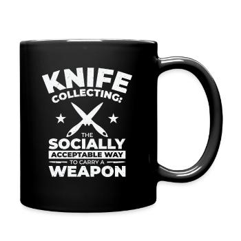 Messersammler Messer Sammeln - Tasse einfarbig - Schwarz - Rechts