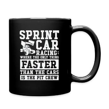 Sprint Car Dirt Track Racing - Tasse einfarbig - Schwarz - Rechts