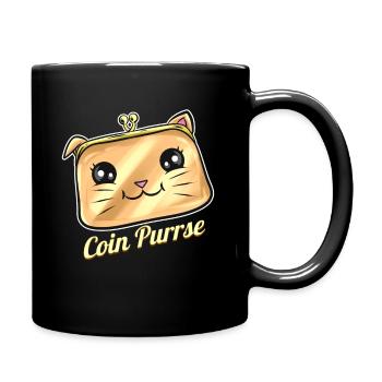 Cat Wallet Coin Purrse On Purrsday - Full Colour Mug - black - Right