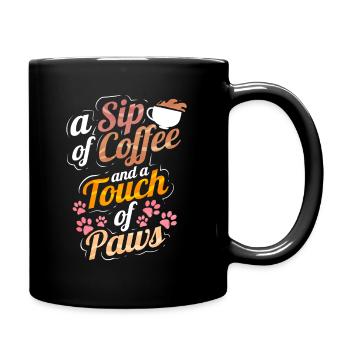 A Sip Of Coffee And A Touch Of Paws On Purrsday - Tasse einfarbig - Schwarz - Rechts