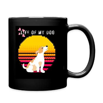 life of my dog cute dog - Tasse einfarbig - Schwarz - Rechts