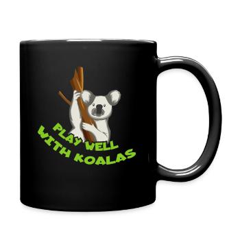 Playing well with other koala lovers animal koala - Full Colour Mug - black - Right