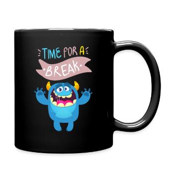 Funny-Monster Motivational Quote Be-Happy Quote - Full Colour Mug - black - Right
