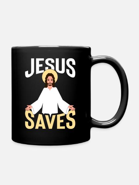 Jésus sauve avec un halo - Mug uni - noir