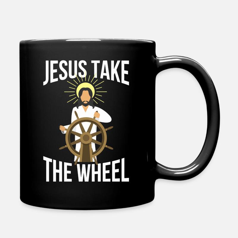 Jésus sauve prendre une roue - Mug uni - noir